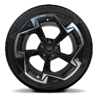 18 inch sporty 5-spoke smoked black edge polished aluminum alloy wheels