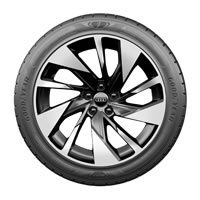 18 inch 5-spoke V-shaped partially smoked black aluminum alloy wheels